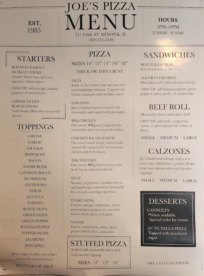Joe's Pizza (Minonk IL)