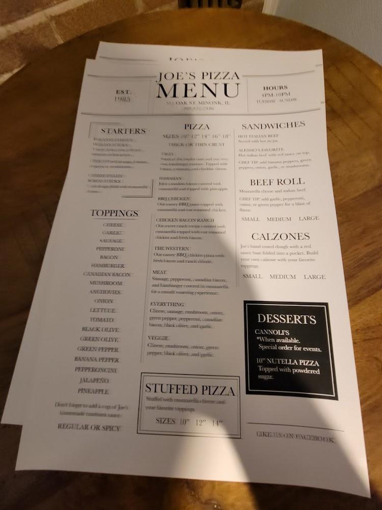 Joe's Pizza (Minonk IL) Chef Tip